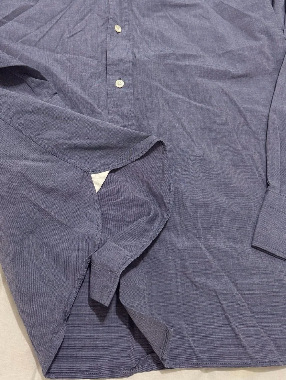 Banana Republic Poplin Slim Fit Long Sleeve Dress Shirt Navy 100% Cotton Large